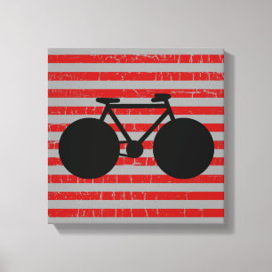 Toile vélo noir moderne et rayures rouges
