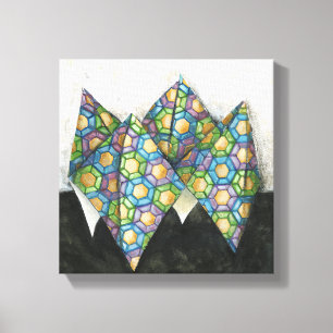Toile Vendeur Origami Fortune sur papier géométrique