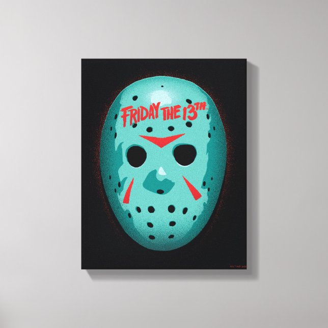 Toile Vendredi 13 | Graphique de masque de hockey bleu (Recto)