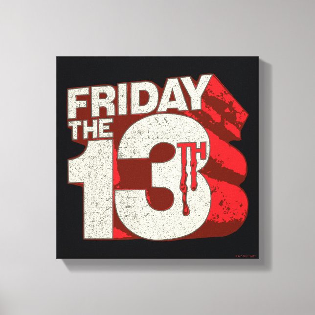 Toile Vendredi 13 | Logo 3D empilé saignant (Recto)