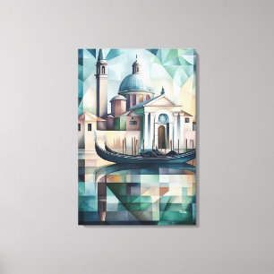 Toile Venise Ciel Géométrique Abstrait avec Gondole