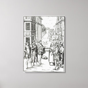 Toile Vente par le crieur public, après une gravure sur