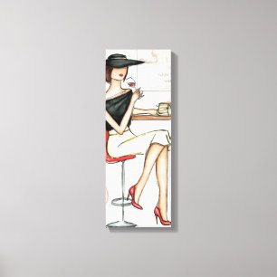 Toile Verre de femme et de vin