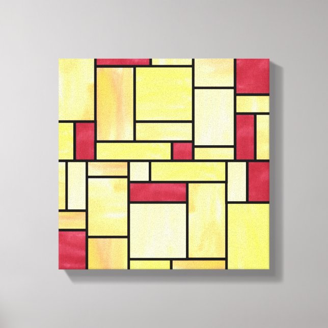 Toile Verre jaune et rouge (12x12) (Recto)