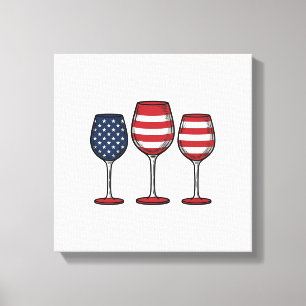 Toile Verres à vin patriotiques dessin de t-shirt vector