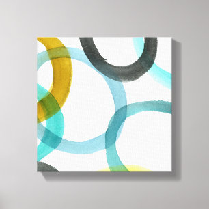 Toile Verrouillage des cercles jaunes et bleus