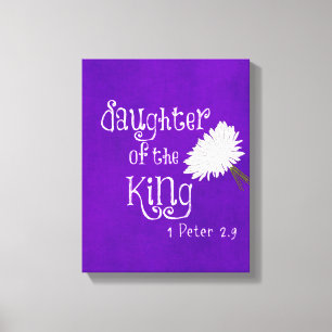 Toile Verse biblique : Fille du roi pourpre