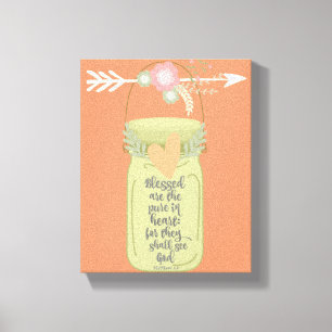 Toile Verset biblique Mason Jar