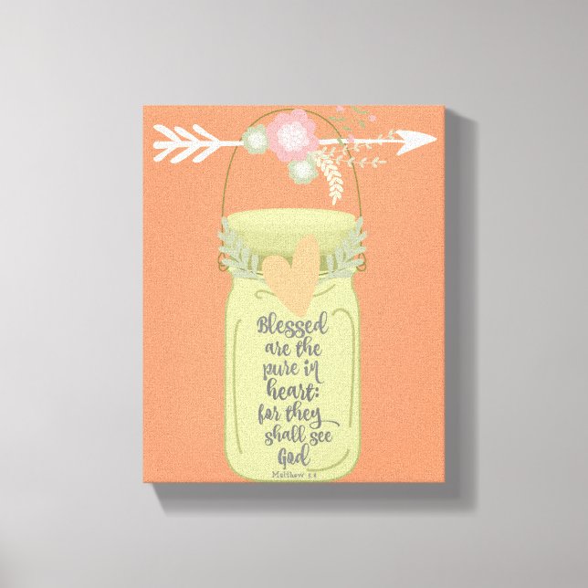 Toile Verset biblique Mason Jar (Recto)