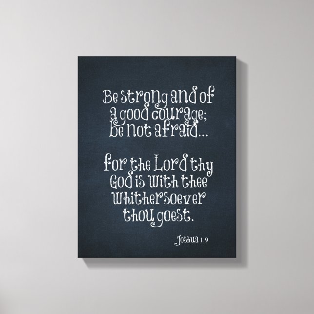 Toile Verset biblique sur la force et le courage Joshua  (Recto)