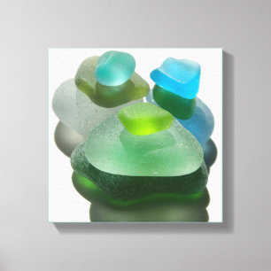 Toile Vert de Seafoam et verre de mer de turquoise