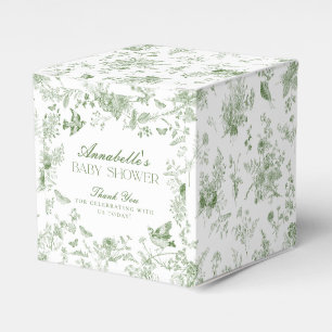 Toile Verte De Jouy Baby shower Floral Ballotins