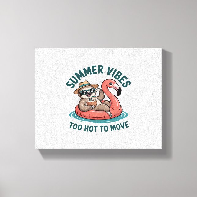 Toile Vibes d'été Sloth Funny Lazy Float (Recto)