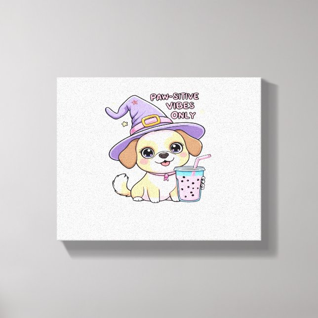 Toile Vibes Paw-Stive Seulement Chien mignon Avec Bubble (Recto)
