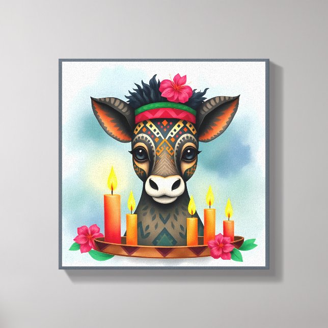 Toile Vibrant festif Kwanzaa Animaux sauvages déguisés (Recto)