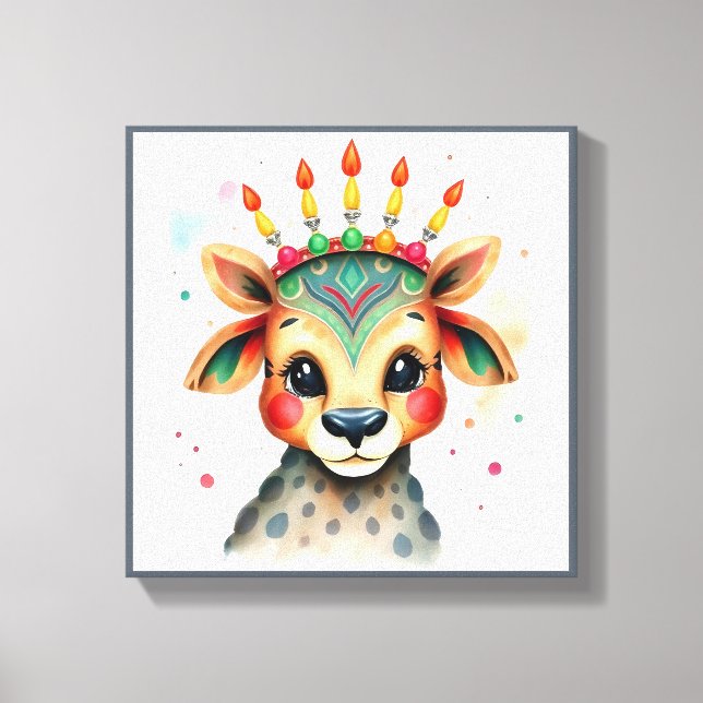 Toile Vibrant festif Kwanzaa Animaux sauvages déguisés (Recto)