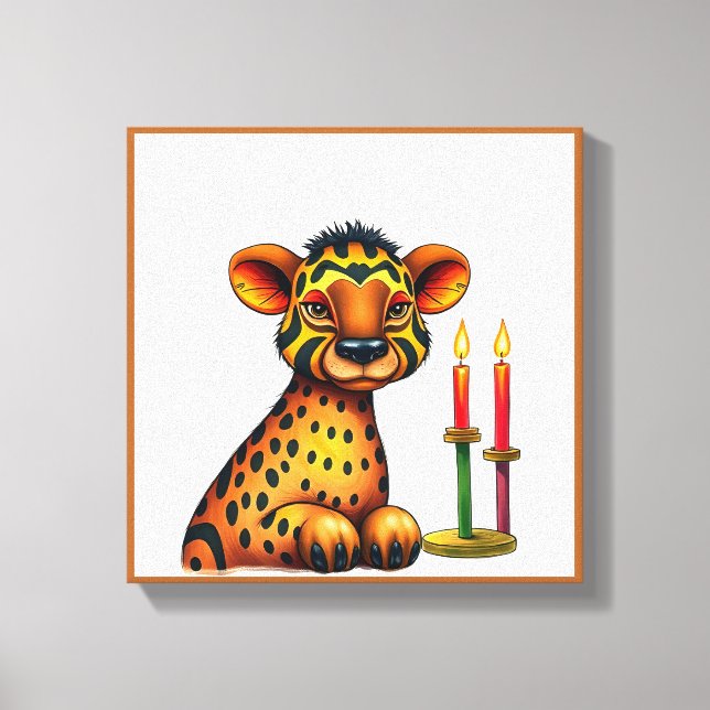 Toile Vibrant festif Kwanzaa Animaux sauvages déguisés (Recto)