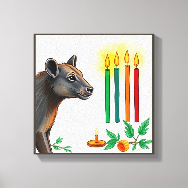 Toile Vibrant festif Kwanzaa Animaux sauvages déguisés (Recto)