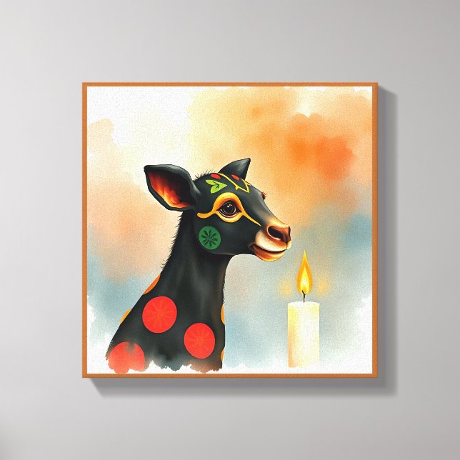 Toile Vibrant festif Kwanzaa Animaux sauvages déguisés (Recto)