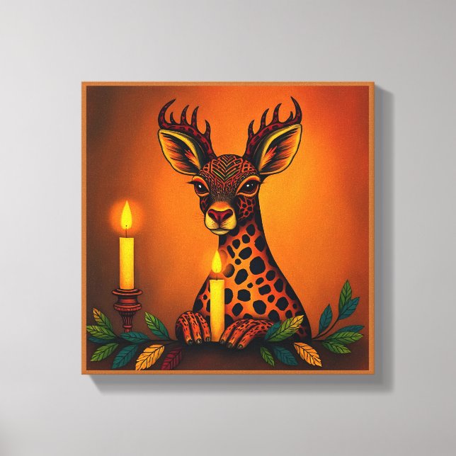 Toile Vibrant festif Kwanzaa Animaux sauvages déguisés (Recto)