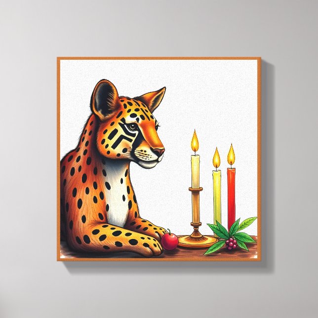 Toile Vibrant festif Kwanzaa Animaux sauvages déguisés (Recto)
