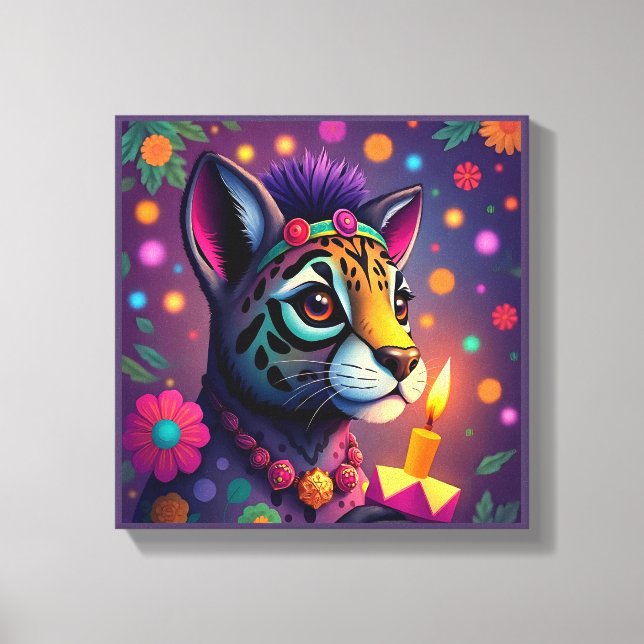 Toile Vibrant festif Kwanzaa Animaux sauvages déguisés (Recto)