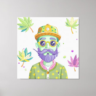 Toile Vibrant Monarch Butterfly Illustration on Light Ba