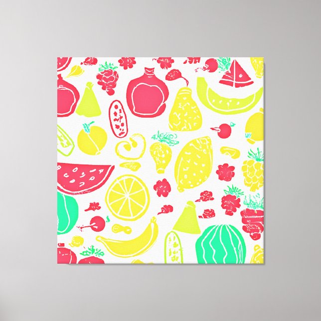 Toile Vibrant Motif de fruits colorés (Recto)