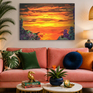 Toile Vibrant Plaza Marina 2584 Coucher de soleil mexica