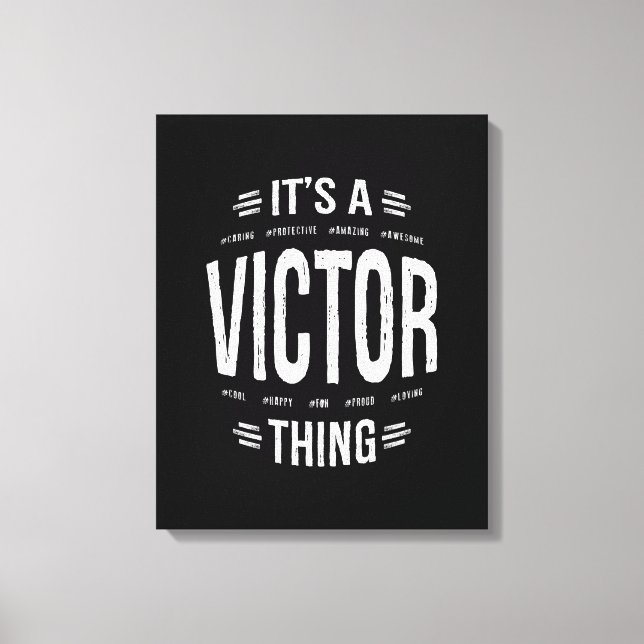 Toile Victor Nom personnalisé Anniversaire Cadeau (Recto)