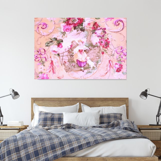 Toile victorienne antique Rococo Style rose floral (Insitu(Chambre))