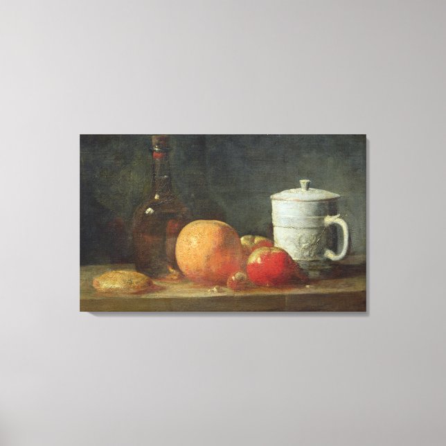 Toile Vie morte avec Fruit et Bouteille de vin (Recto)