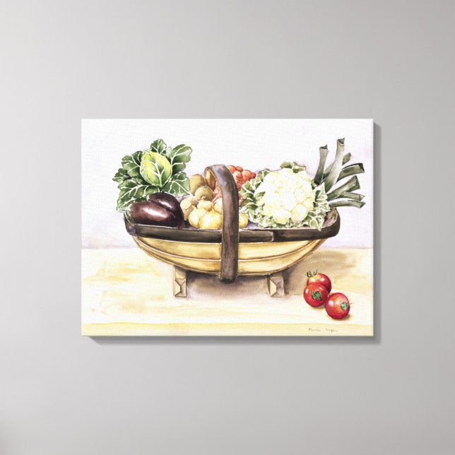 Toile Vie morte avec trug de légumes 1996 (Recto)