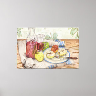 Toile Vie morte de la peinture de fruits et de vin