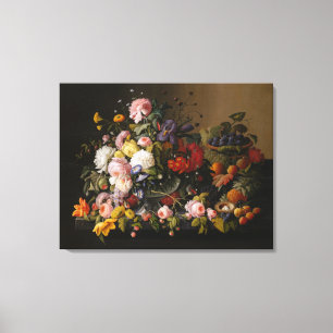 Toile Vie morte : Fleurs et fruits de Severin Roesen