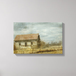 Toile Vieille ferme dans la sépia