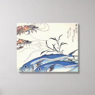 Toile Vieille peinture japonaise de vie marine