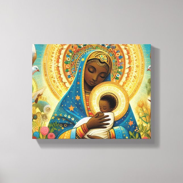 Toile Vierge africaine et enfant (Recto)