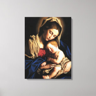 Toile Vierge Marie béni et enfant Jésus de nourrisson