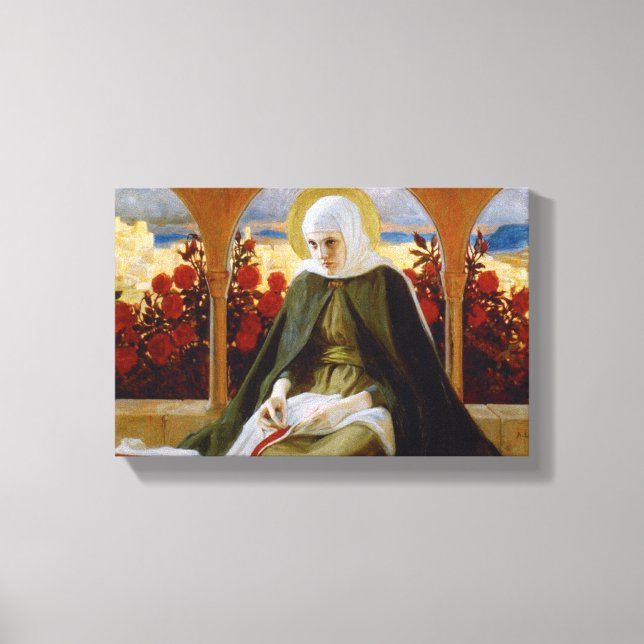 Toile Vierge Marie dans le jardin Rose (Albert Edelfeue) (Recto)