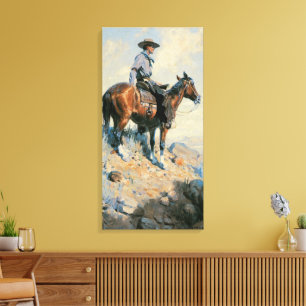 Toile Vieux Cowboy, Sentinelle des Plaines Par Dunton
