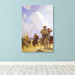 Toile Vieux Cowboys, Le Costume Parkman par NC Wyeth