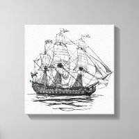 Vieux galion de pirates, esquisse d'un navire de 7