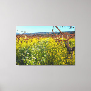 Toile Vignes et fleurs de moutarde