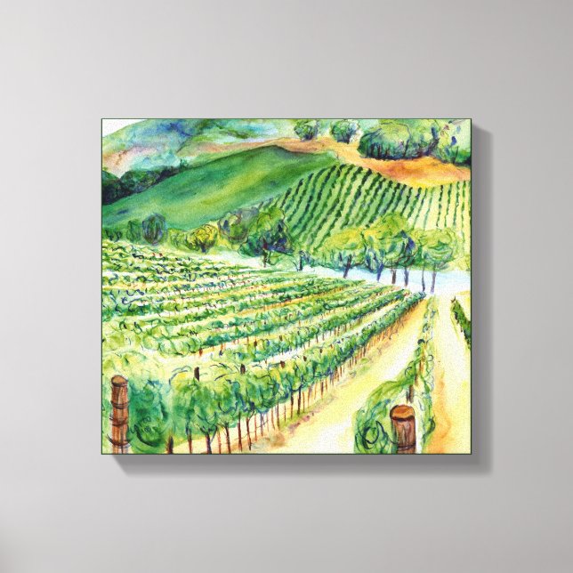 Toile Vignoble California Vineyard Peinture Canvas Impri (Recto)