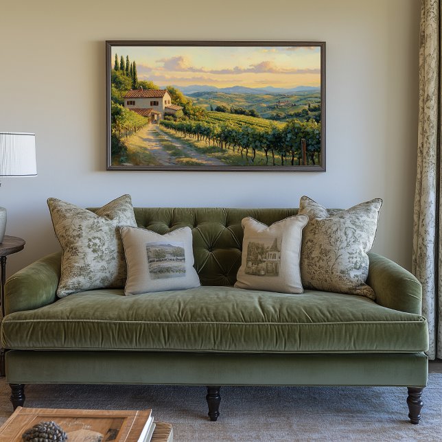 Toile Vignoble Rolling en Toscane (Tuscany Vineyard Artwork)