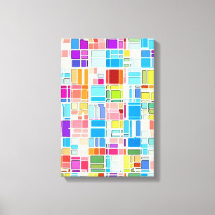 Toile Ville de couleur du dessus