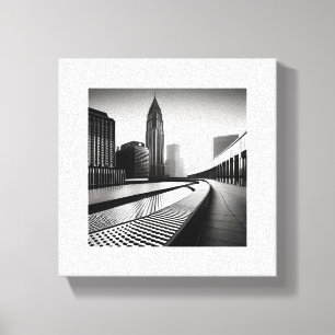 Toile Ville noire et blanche