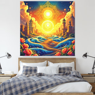Toile Ville spirituelle de l'Imaginaire