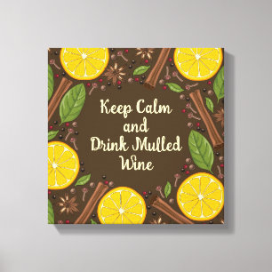 Toile Vin chaud de Noël épicé marron
